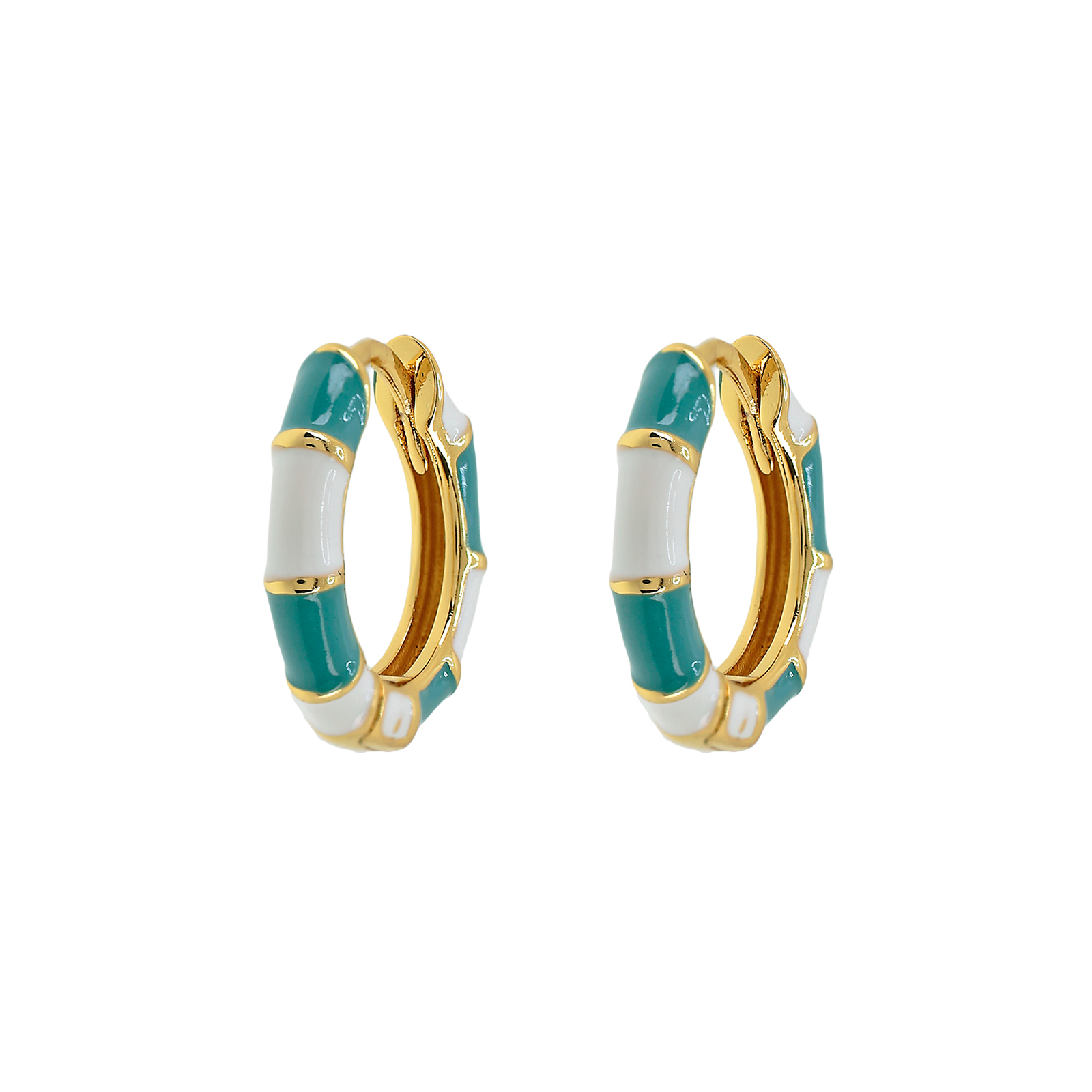 HOOP WITH GOLD-PLATED COMBINED ENAMEL