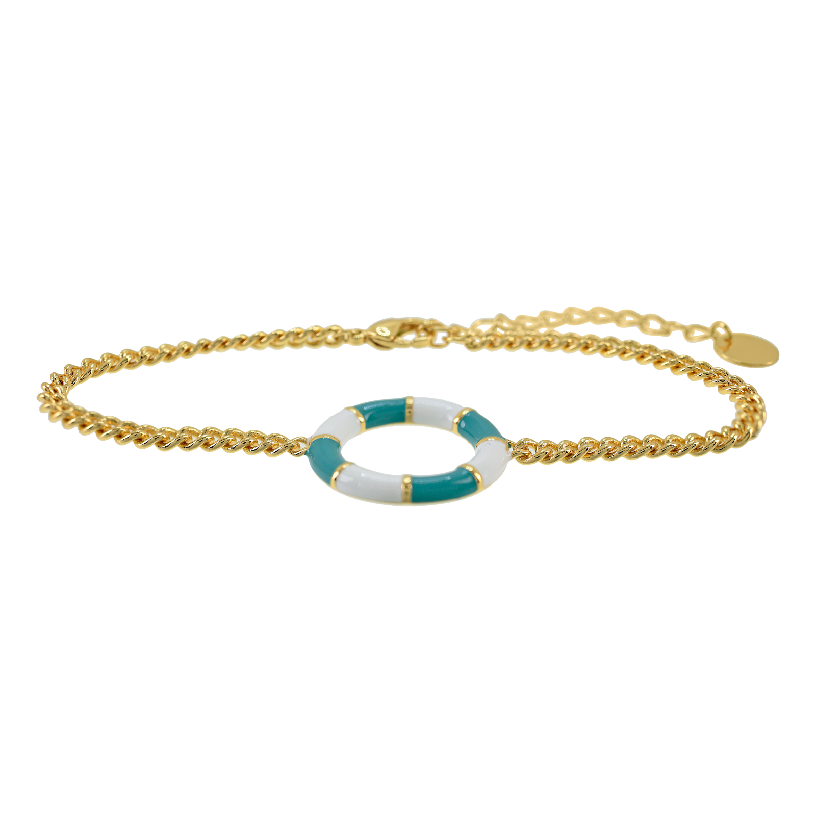 PULSERA CON ESMALTE COMBINADO CHAPADO EN ORO