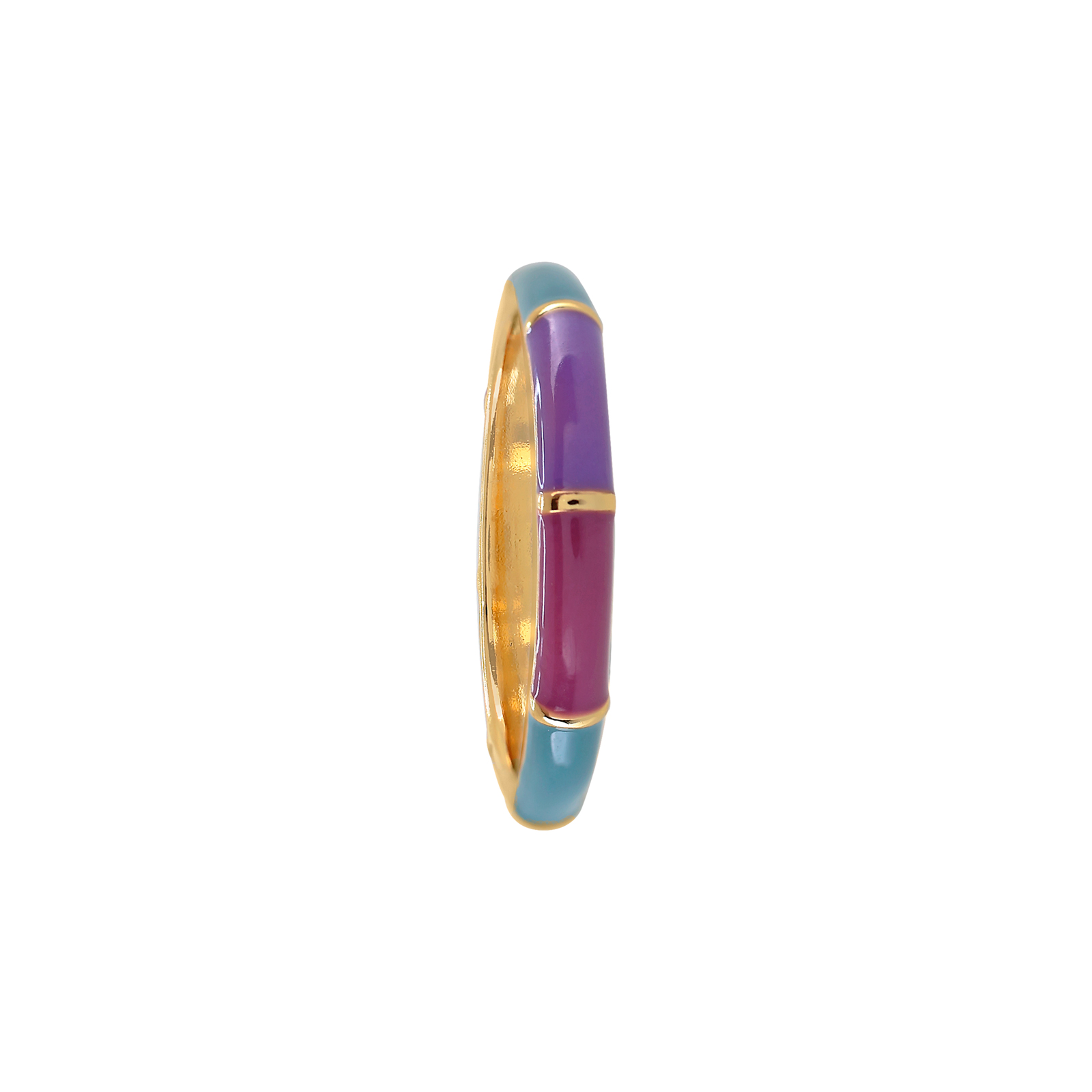 GOLD PLATED RING WITH COMBINED ENAMEL