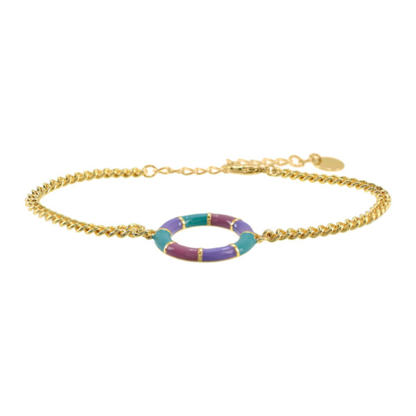 BRACELET WITH GOLD-PLATED COMBINED ENAMEL