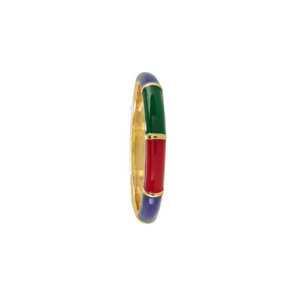 GOLD PLATED RING WITH COMBINED ENAMEL