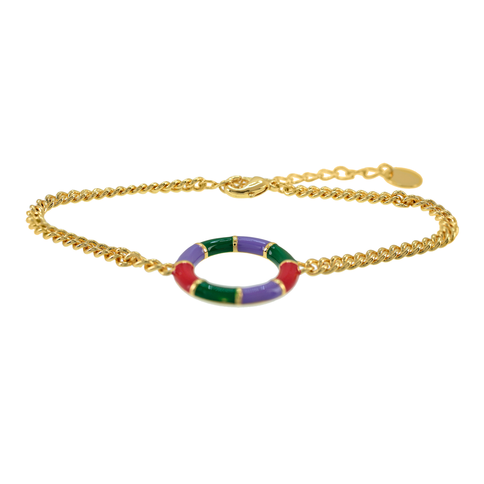 BRACELET WITH GOLD-PLATED COMBINED ENAMEL
