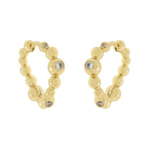 IRREGULAR CLOSED HOOP WITH BALLS AND ZIRCONIAS