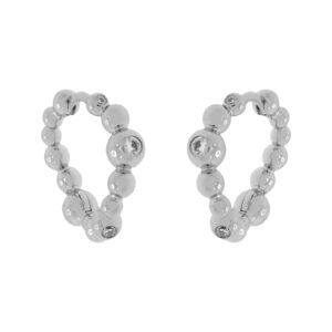 IRREGULAR CLOSED HOOP WITH BALLS AND ZIRCONIAS