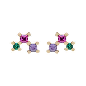 MINI EARRING WITH MULTICOLOR ZIRCONIAS