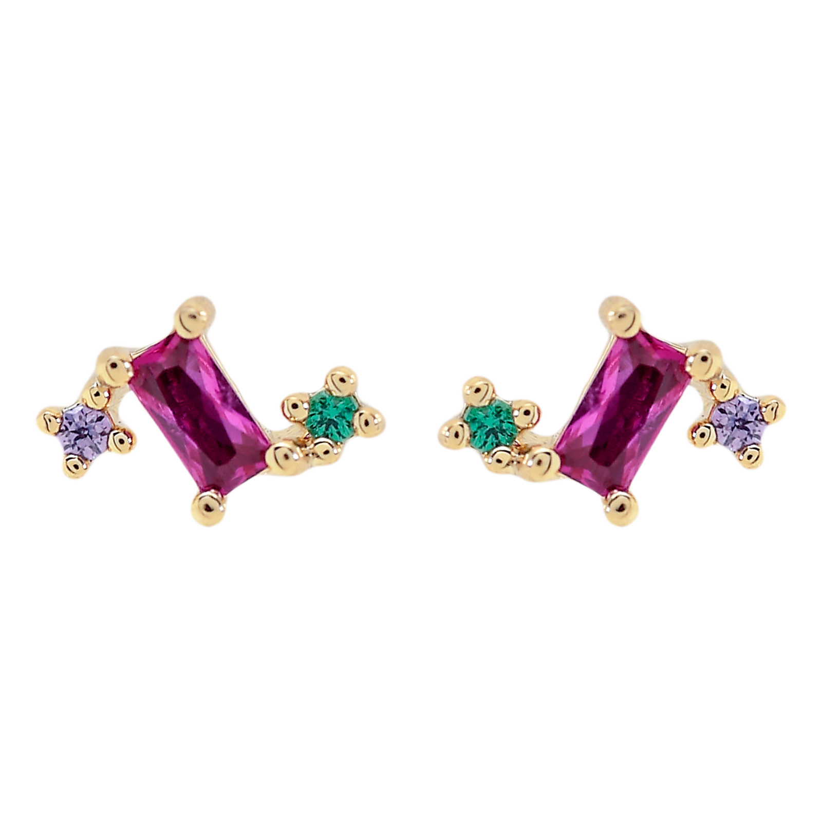 MINI EARRING WITH MULTICOLOR ZIRCONIAS