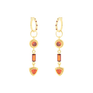 HOOP EARRING WITH RED TONES ZIRCONIAS