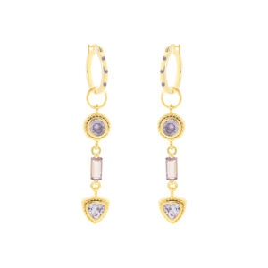 HOOP EARRING WITH LILAC SHADES ZIRCONIAS