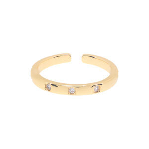 UNIVERSAL SIZE RING WITH 3 ZIRCONIAS