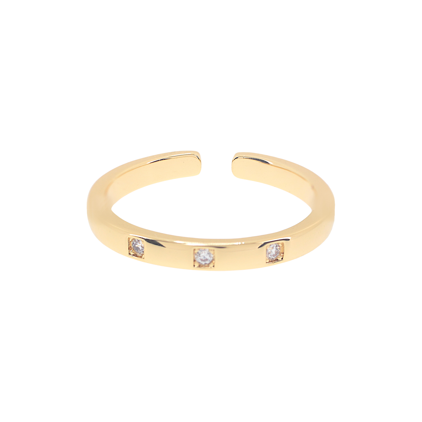 UNIVERSAL SIZE RING WITH 3 ZIRCONIAS