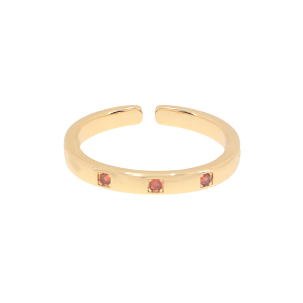 UNIVERSAL SIZE RING WITH 3 ZIRCONIAS