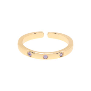 UNIVERSAL SIZE RING WITH 3 ZIRCONIAS