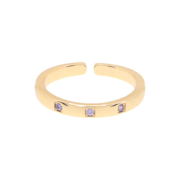 UNIVERSAL SIZE RING WITH 3 ZIRCONIAS