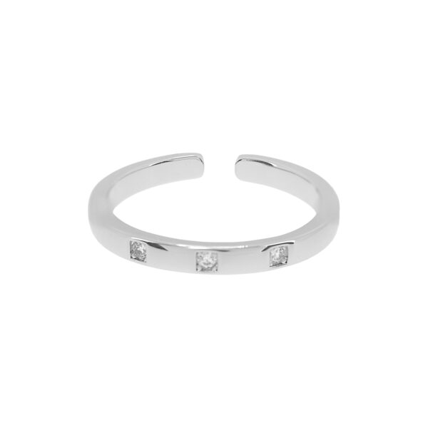 UNIVERSAL SIZE RING WITH 3 ZIRCONIAS