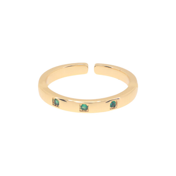UNIVERSAL SIZE RING WITH 3 ZIRCONIAS
