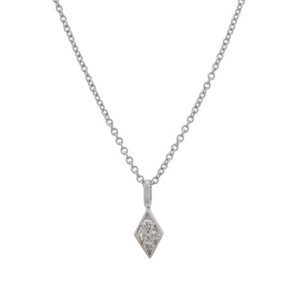 Rhombus and zircon necklace