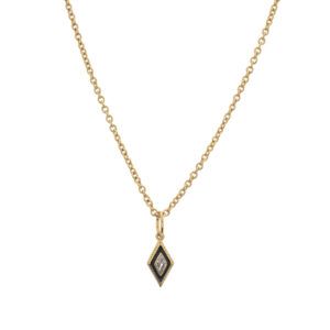 Rhombus necklace with enamel and zircons