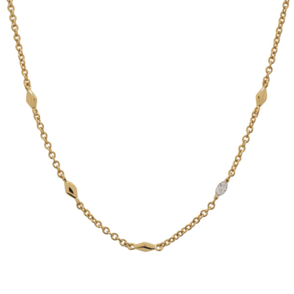 Motif and zirconia necklace