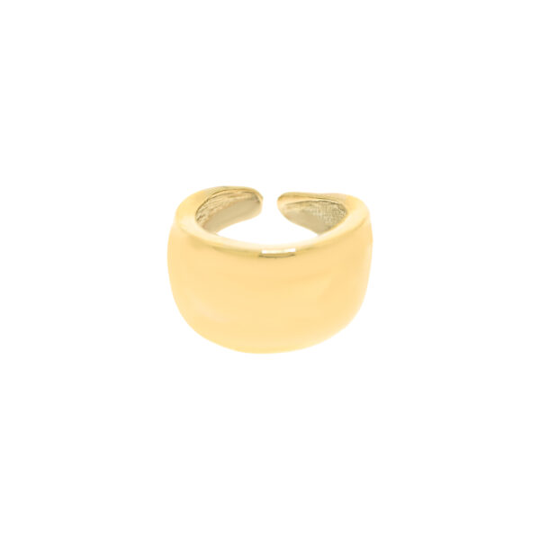 Universal size ring with 18k gold plated gloss finish.
