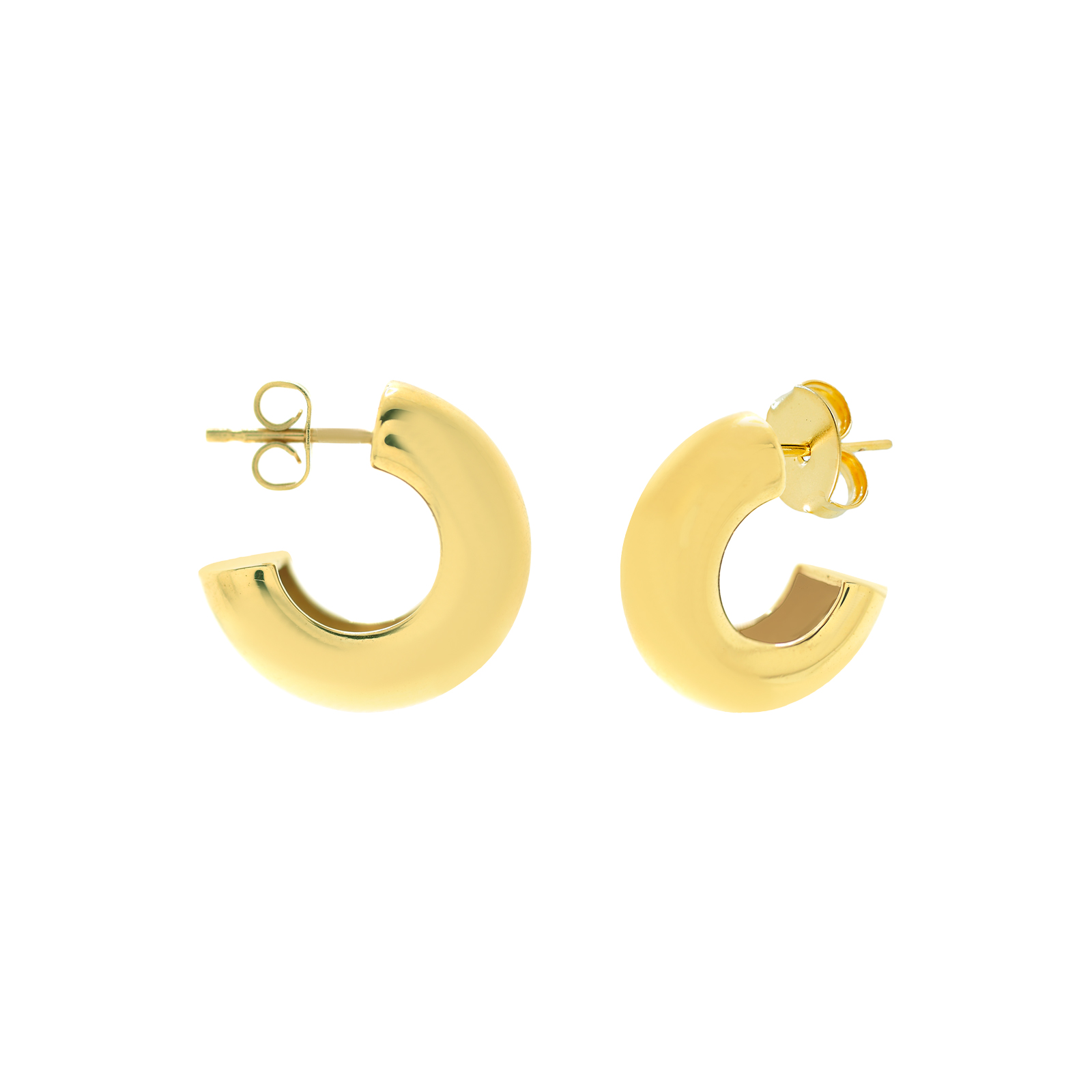 Aro brillo hueco 20mm x 6mm ancho chapado oro 18ktes.