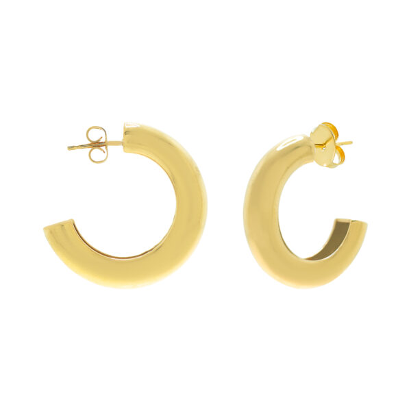 Hollow gloss hoop 30mm x 7mm wide gold plated