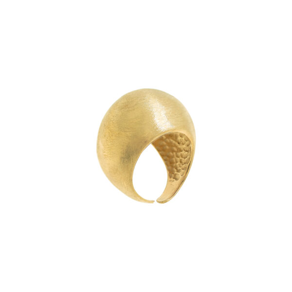 Anillo Bola talla universal  mate chapado oro 18ktes.