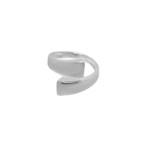 Universal size shiny cross ring with rhodium
