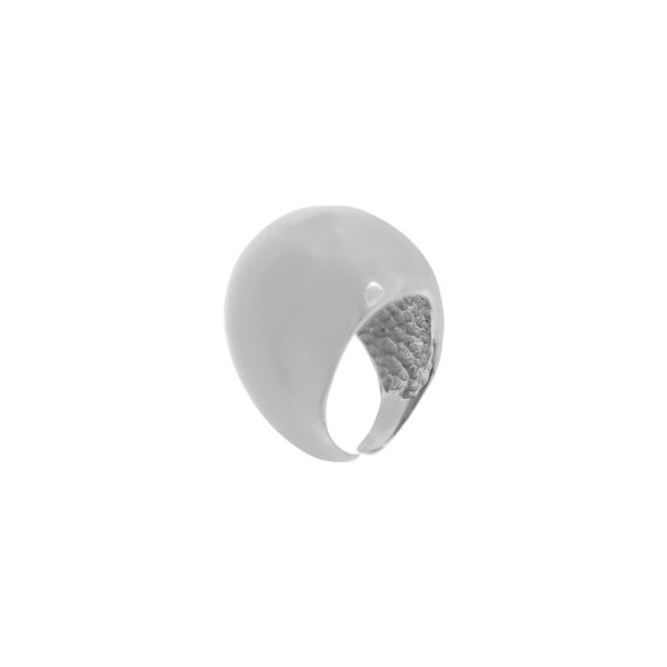 Anillo Bola talla universal mate acabado rodio