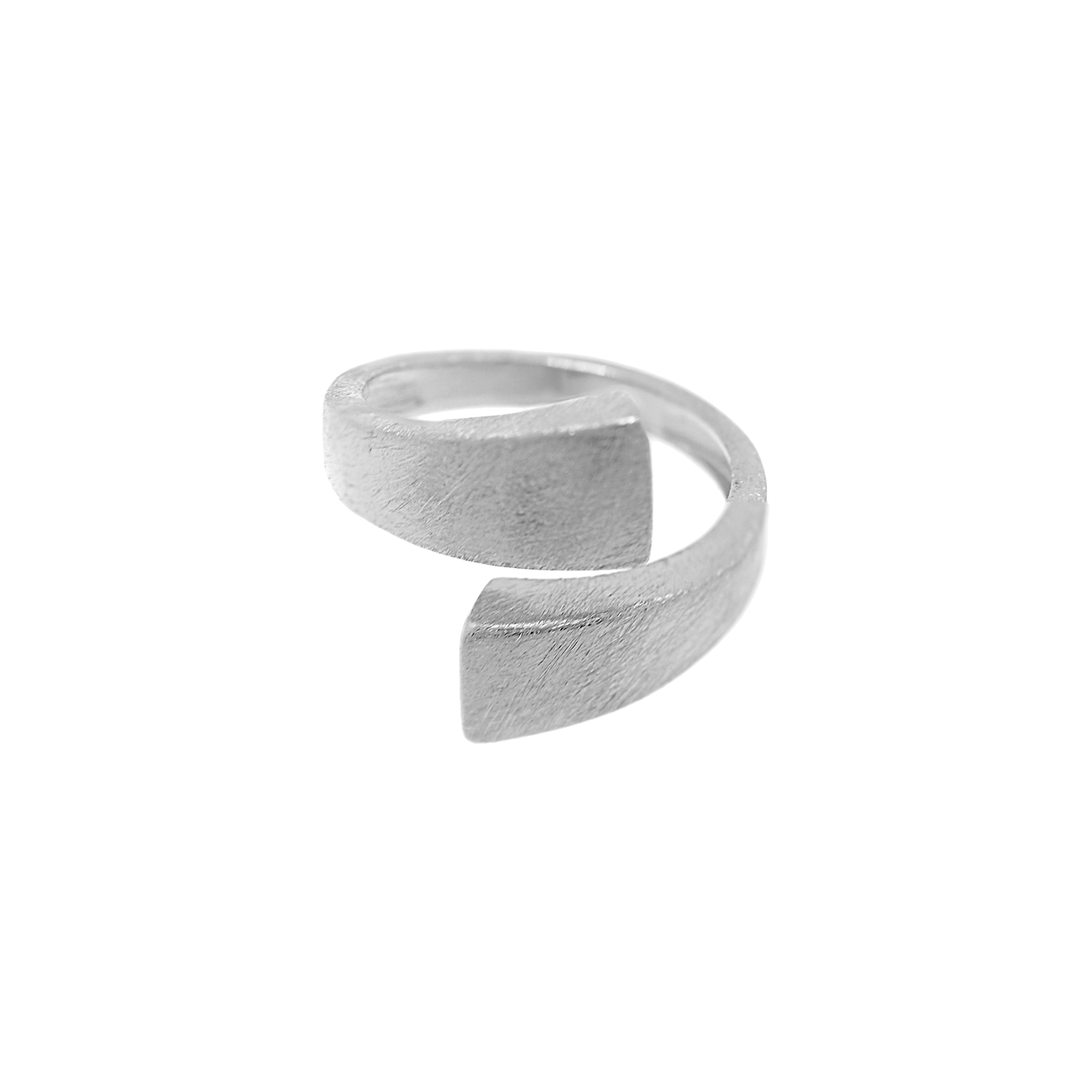 Anillo cruzado talla universal acabado mate con rodio