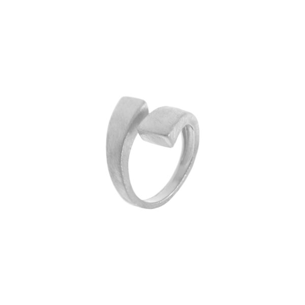 Anillo cruzado talla universal acabado mate con rodio