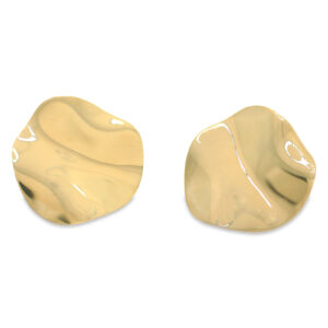 Pendiente ondulado brillo 3cm chapado oro 18ktes.