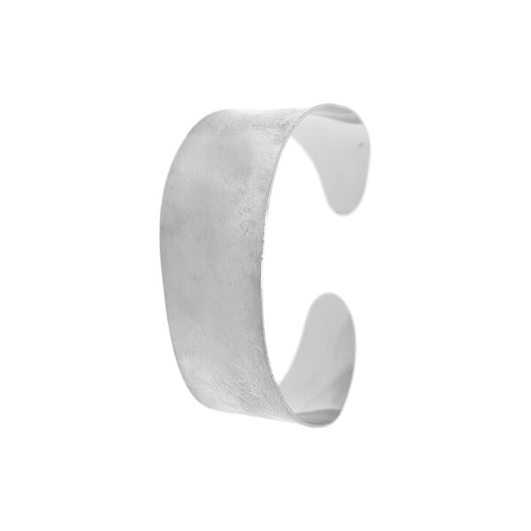 Open wavy open bracelet with matte rhodium finish