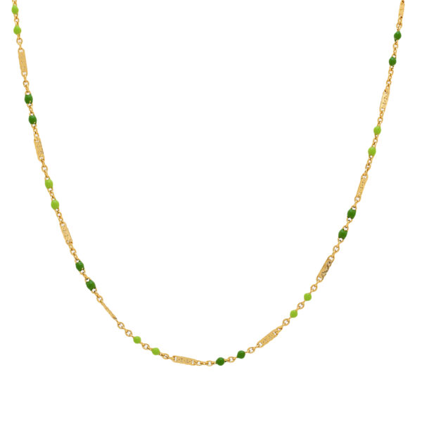 Necklace with enamel pieces 38cm + extension