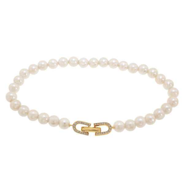 Pulsera con madreperla y cierre con circonitas