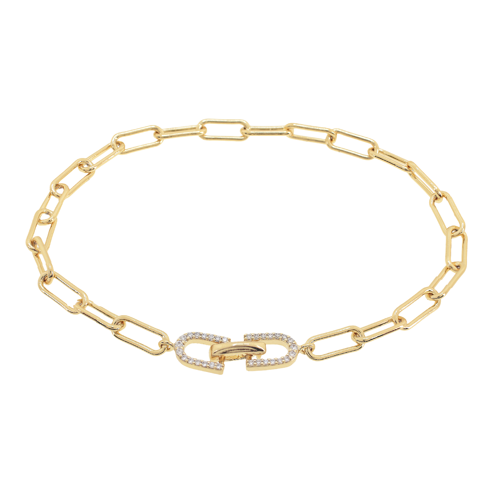 Bracelet with chain and zirconia clasp