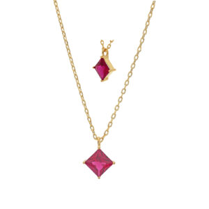 Collar con cristal cuadrado