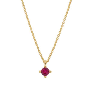 Necklace with round zirconia