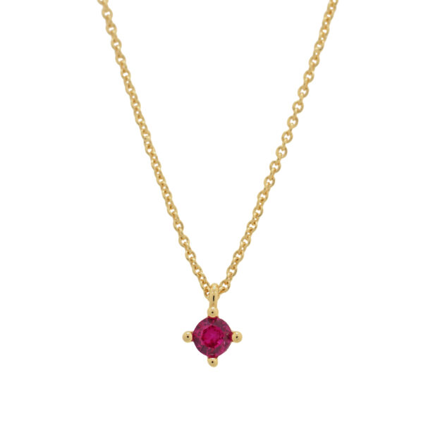 Necklace with round zirconia