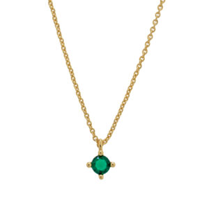 Necklace with round zirconia