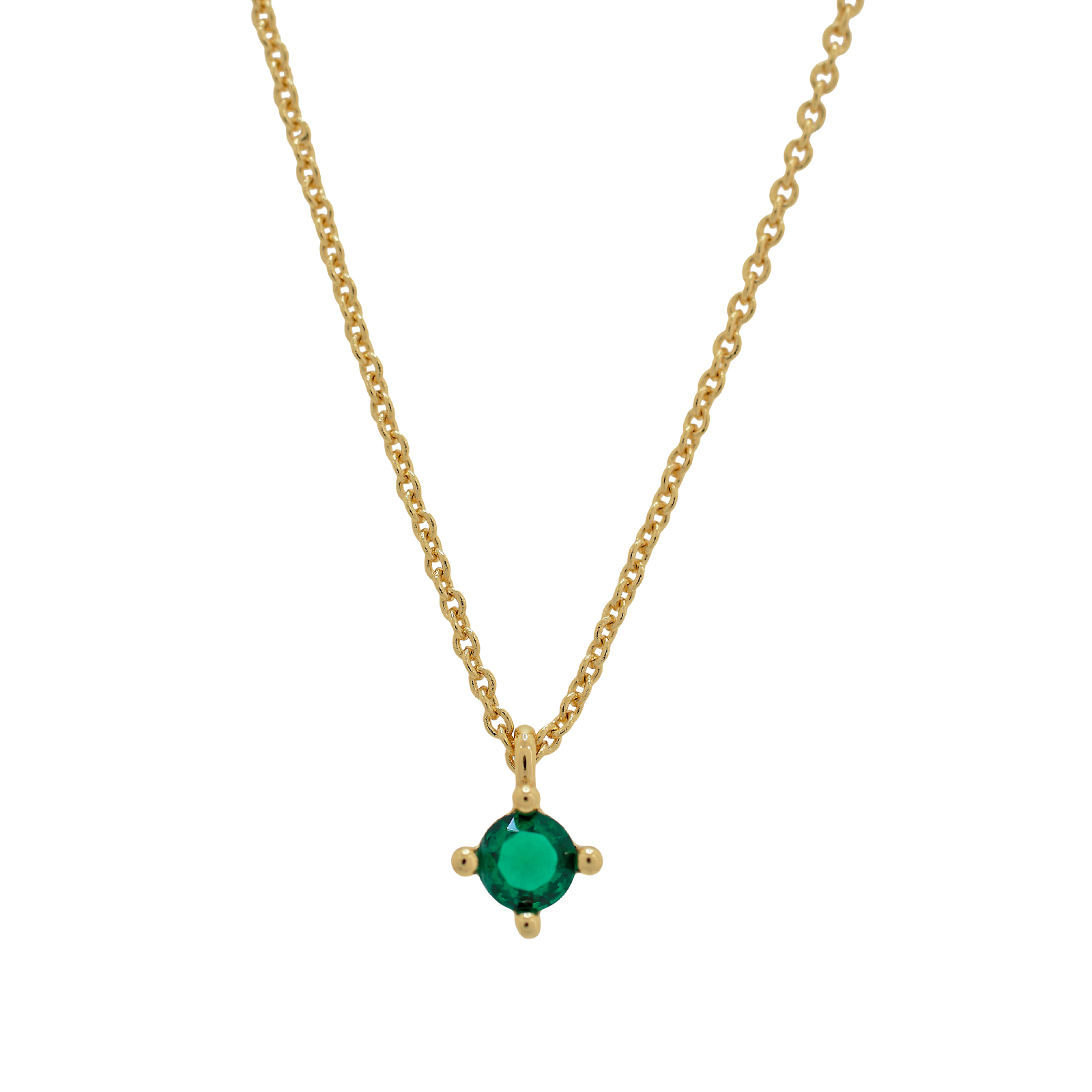 Necklace with round zirconia
