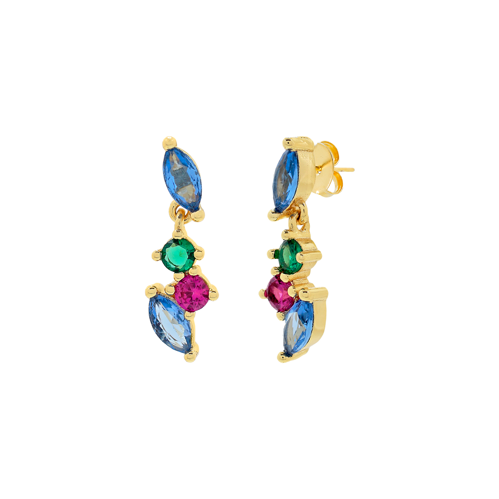 Multicolored dangle earring