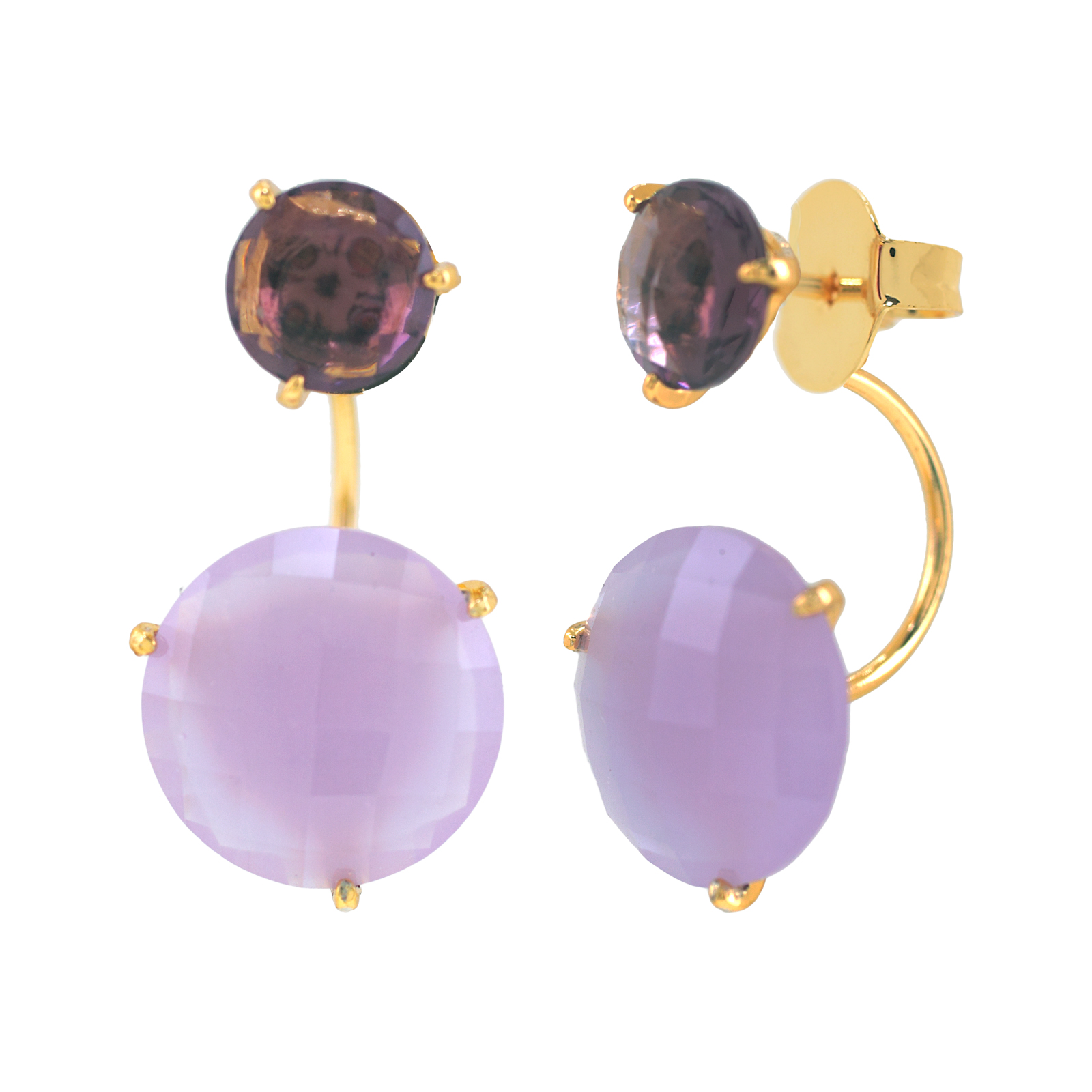 Double earring with crystal