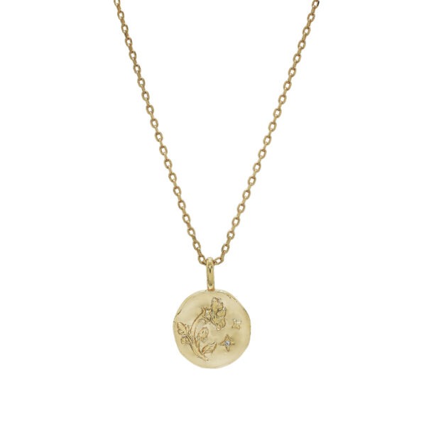 Collar Moneda con Flores